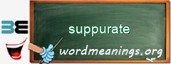 WordMeaning blackboard for suppurate